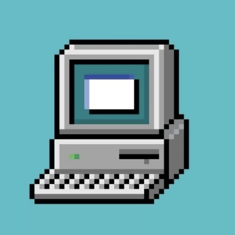 Chunky retro $DESKTOP computer mascot